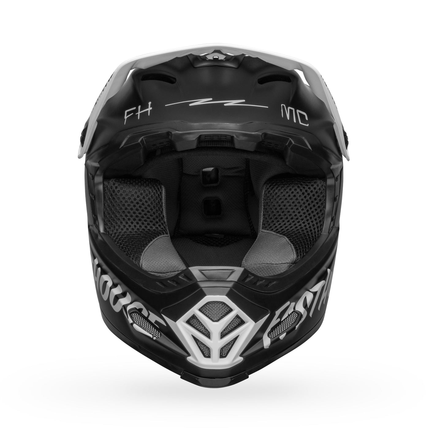 bell moto 9 youth mips dirt motorcycle helmet fasthouse flying colors matte black white front