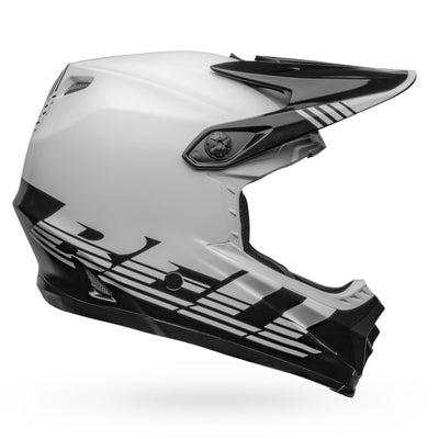 bell moto 9 youth mips motorcycle helmet louver gloss black white right