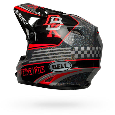 bell moto 9 youth mips motorcycle helmet twitch replica 22 gloss black gray back left