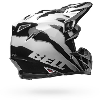 bell moto 9s flex dirt motorcycle helmet claw gloss black white back right