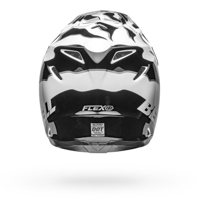 bell moto 9s flex dirt motorcycle helmet claw gloss black white back