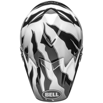 bell moto 9s flex dirt motorcycle helmet claw gloss black white top
