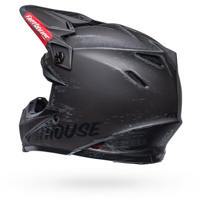 bell moto 9s flex dirt motorcycle helmet fasthouse mojave matte black gray back left