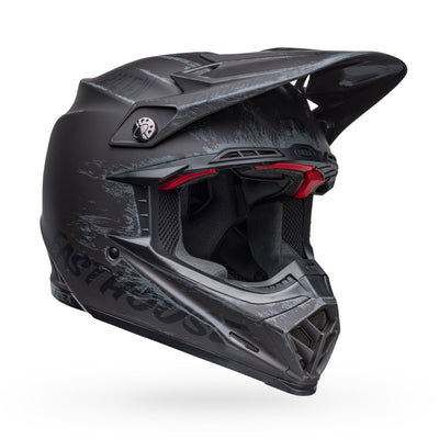 bell moto 9s flex dirt motorcycle helmet fasthouse mojave matte black gray front right
