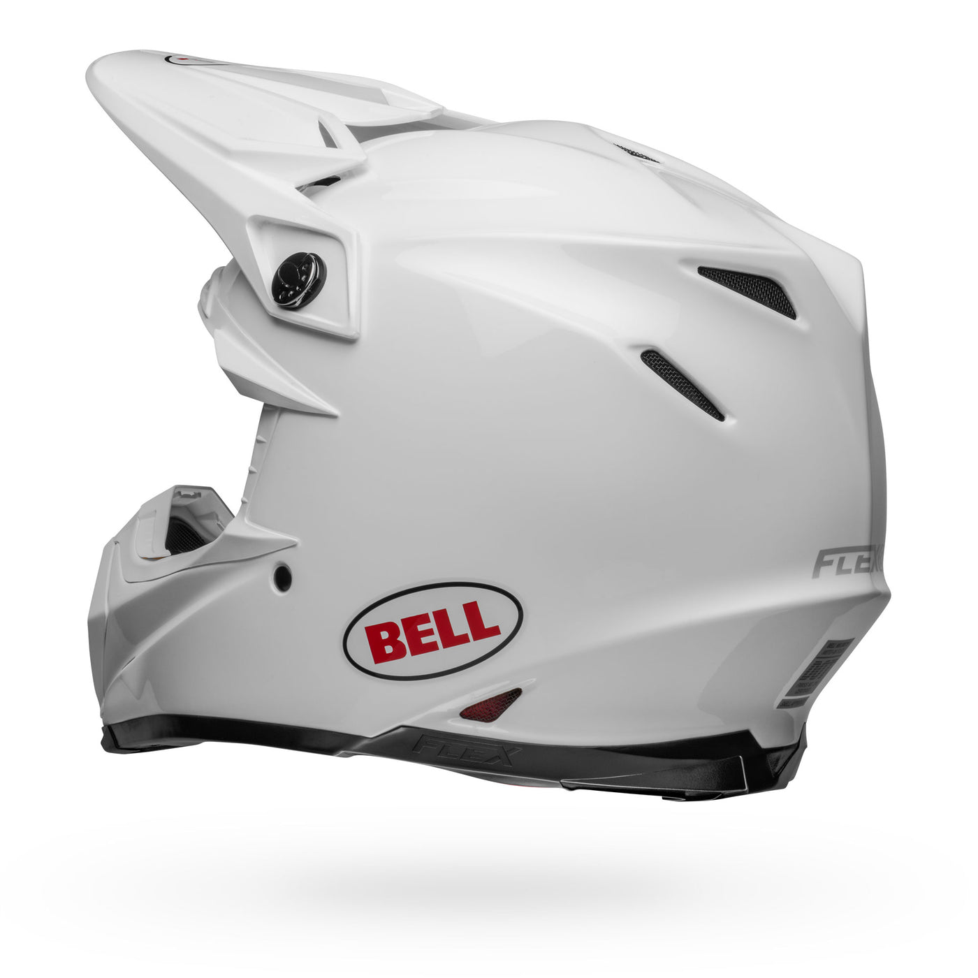 bell moto 9s flex dirt motorcycle helmet gloss white back left
