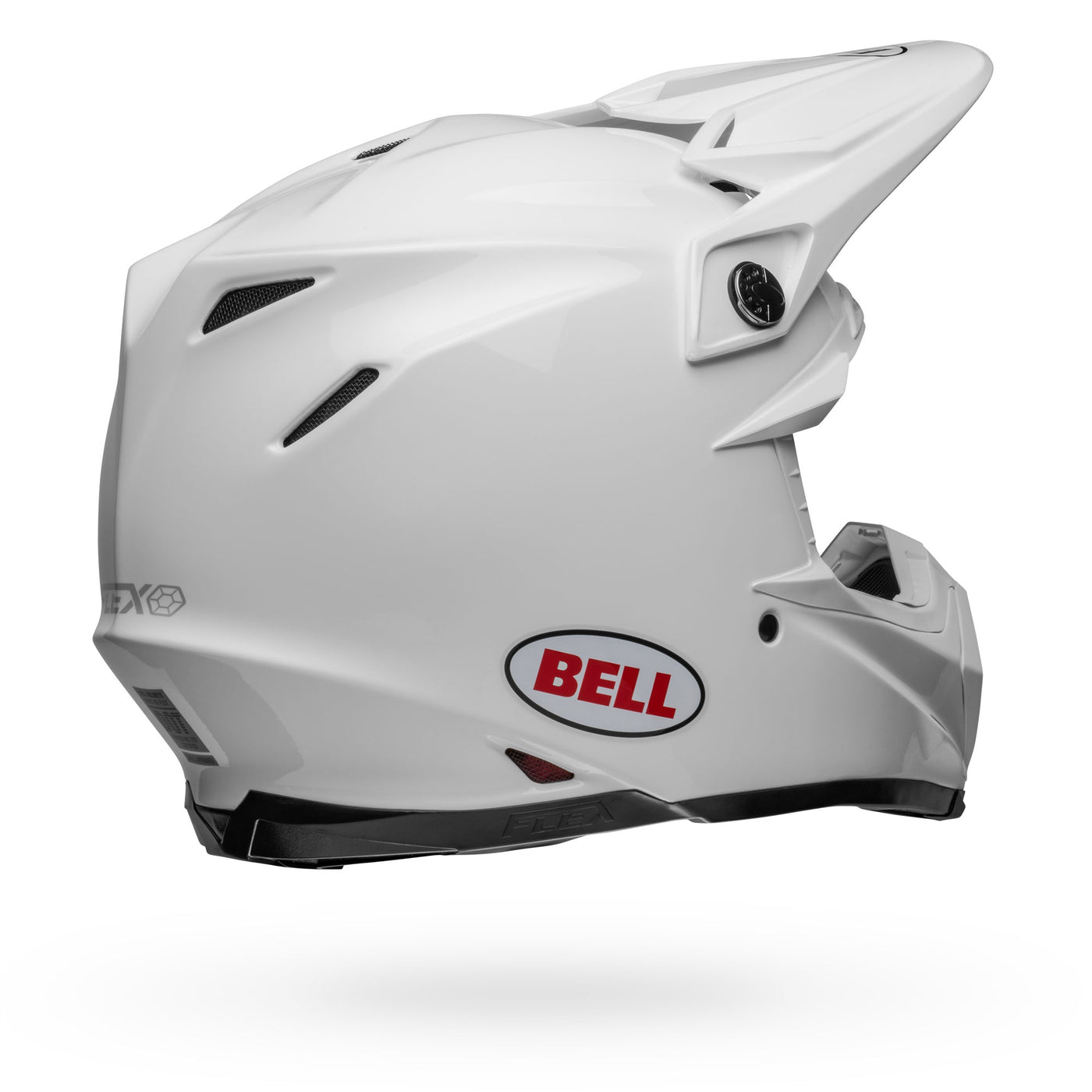 bell moto 9s flex dirt motorcycle helmet gloss white back right