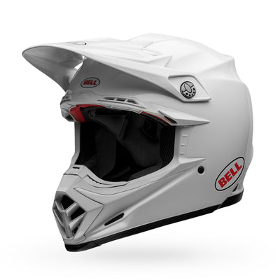 bell moto 9s flex dirt motorcycle helmet gloss white front left