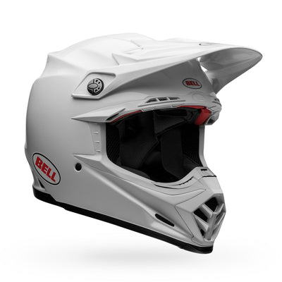 bell moto 9s flex dirt motorcycle helmet gloss white front right