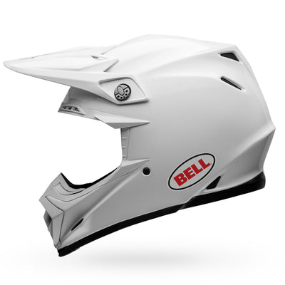 bell moto 9s flex dirt motorcycle helmet gloss white left
