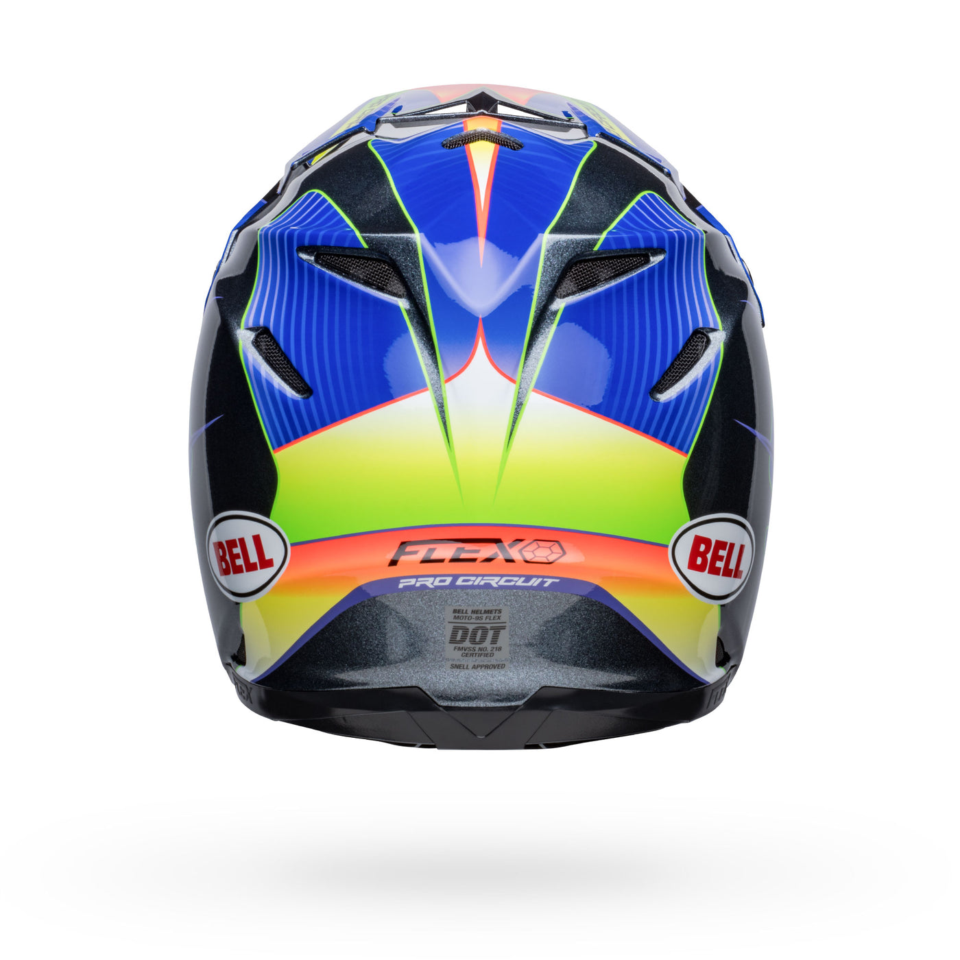 bell moto 9s flex dirt motorcycle helmet pro circuit 23 gloss silver metallic flake back