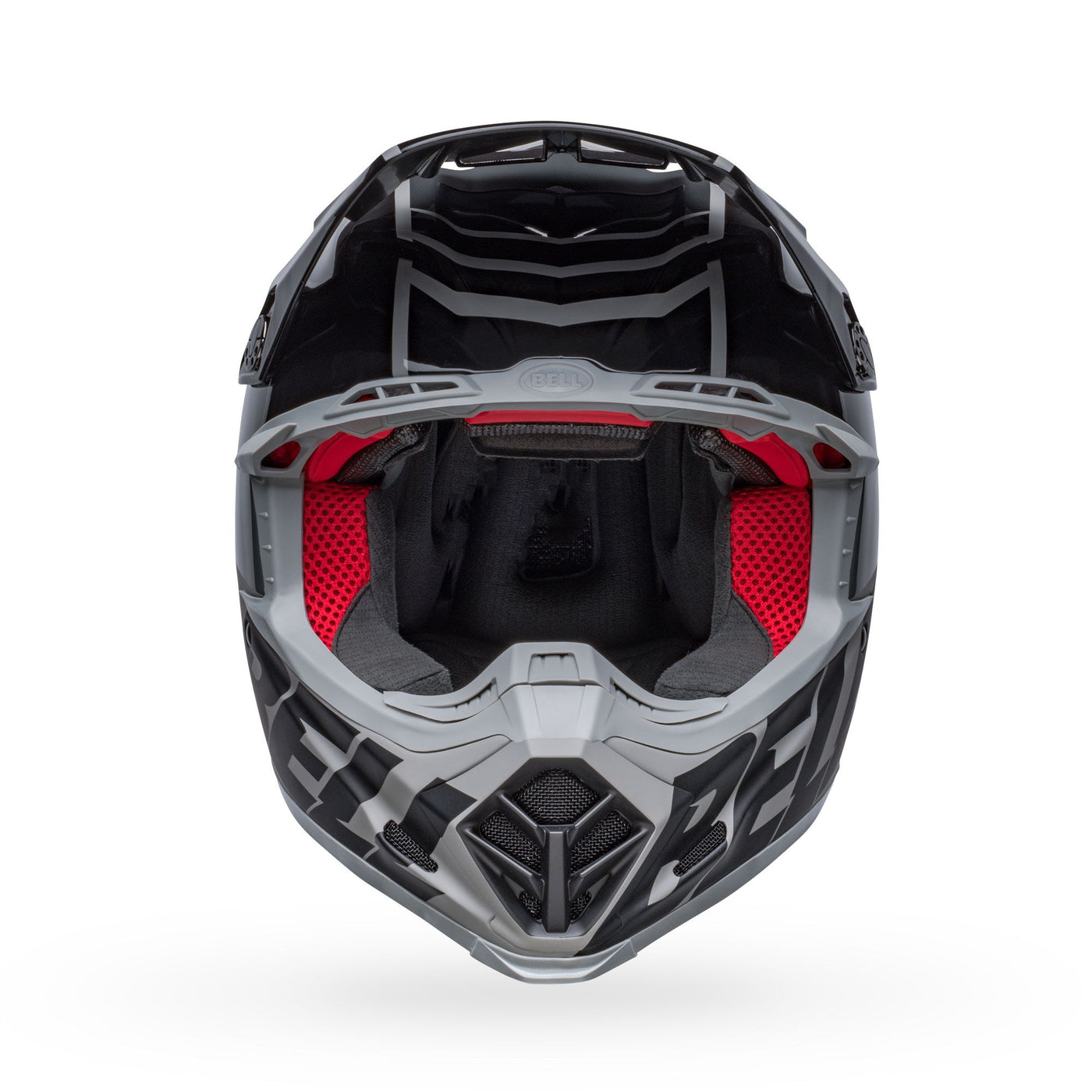 bell moto 9s flex dirt motorcycle helmet sprint matte gloss black gray front