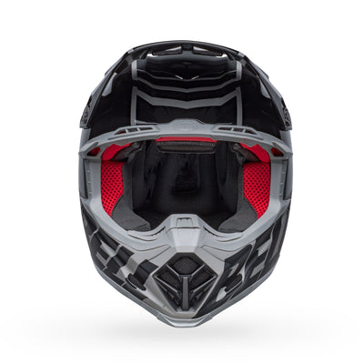 bell moto 9s flex dirt motorcycle helmet sprint matte gloss black gray front