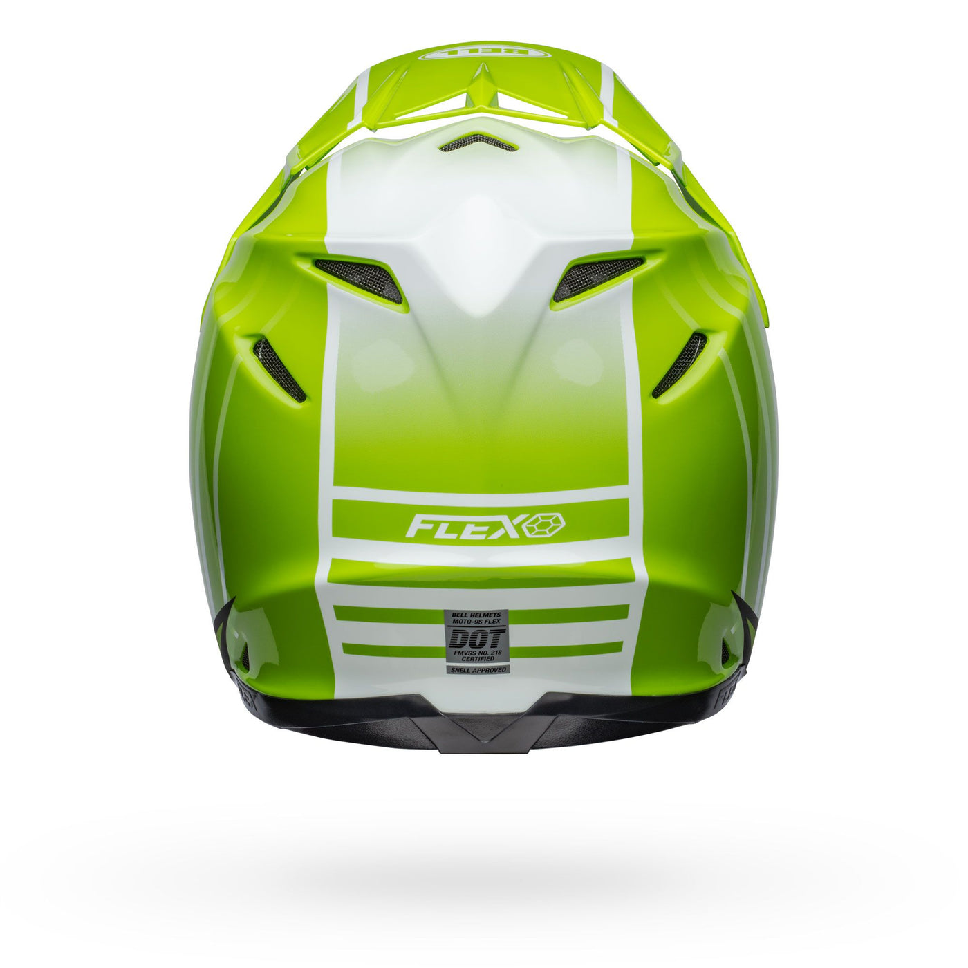 bell moto 9s flex dirt motorcycle helmet sprint matte gloss green black back