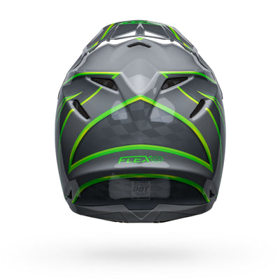 bell moto 9s flex dirt motorcycle helmet sprite gloss gray green back