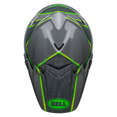 bell moto 9s flex dirt motorcycle helmet sprite gloss gray green top