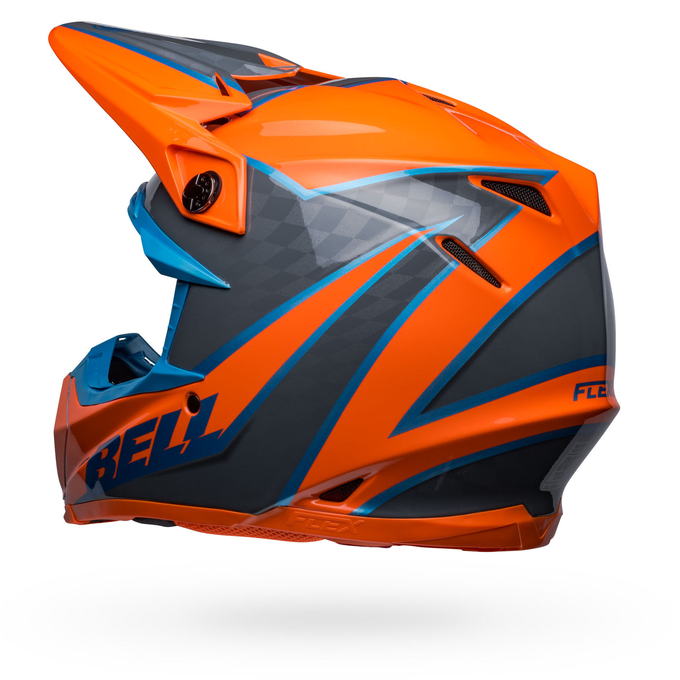 bell moto 9s flex dirt motorcycle helmet sprite gloss orange gray back left