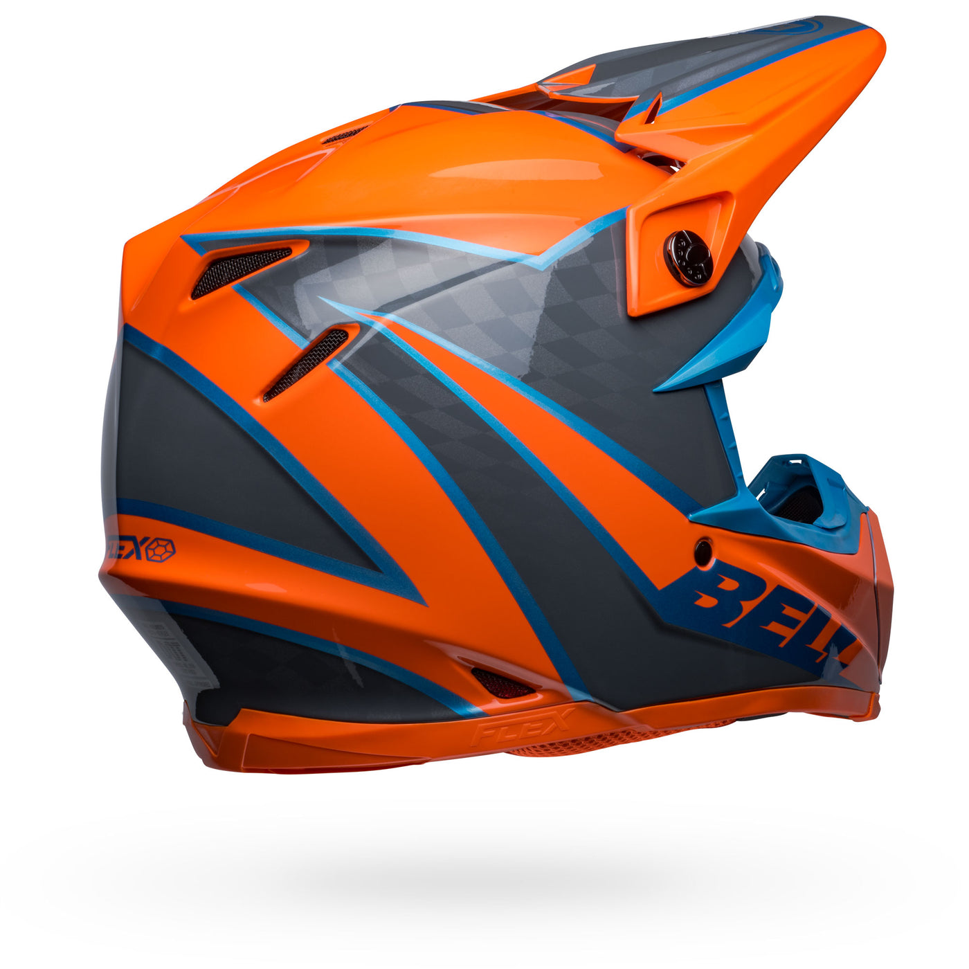 bell moto 9s flex dirt motorcycle helmet sprite gloss orange gray back right