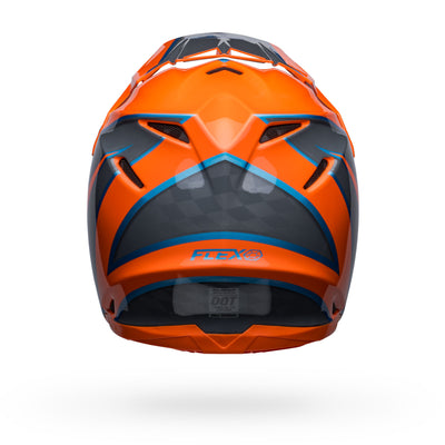 bell moto 9s flex dirt motorcycle helmet sprite gloss orange gray back