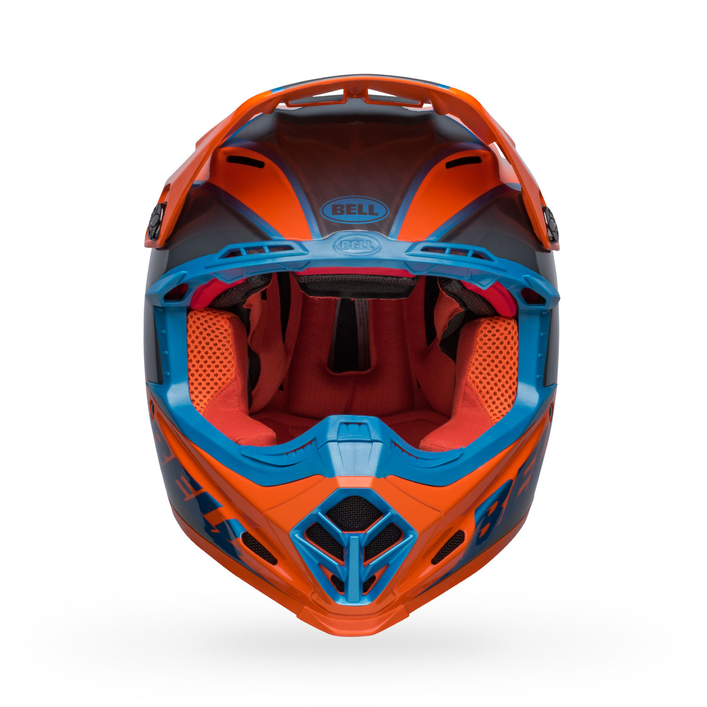 bell moto 9s flex dirt motorcycle helmet sprite gloss orange gray front