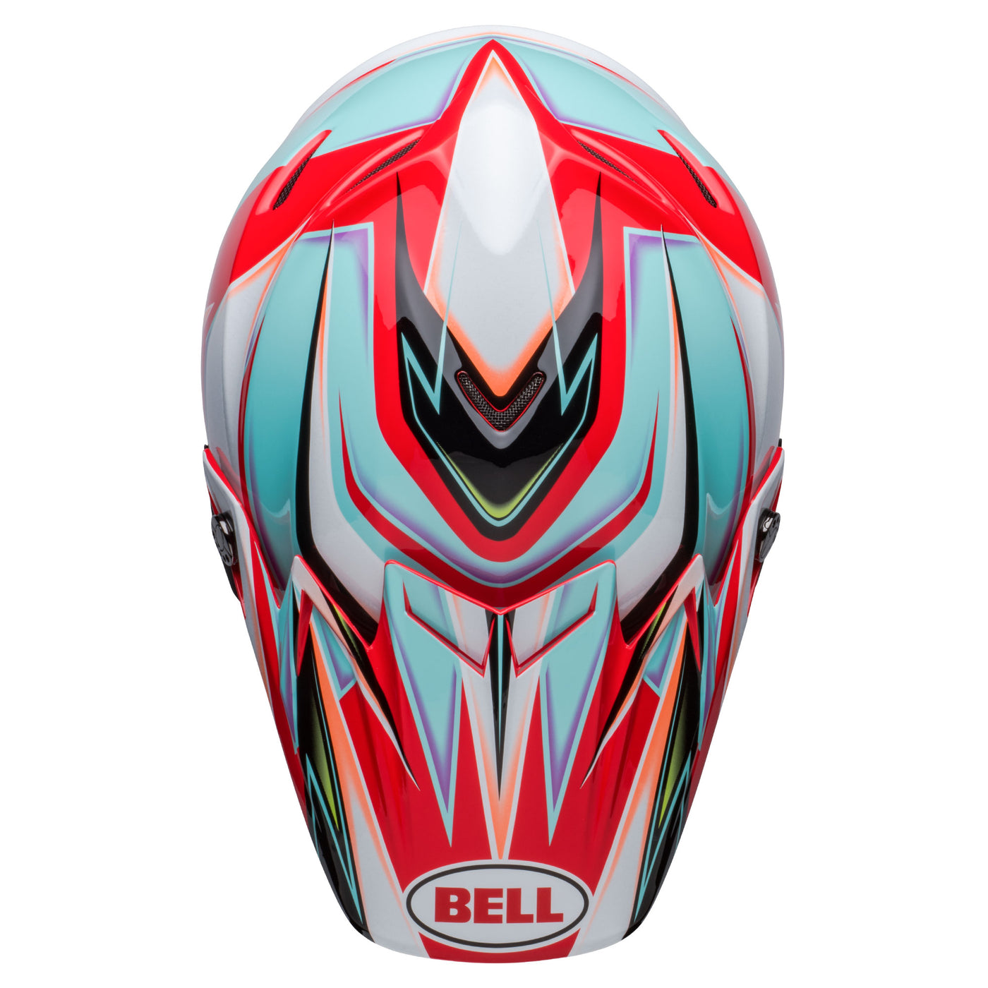 bell moto 9s flex dirt motorcycle helmet tagger edge gloss white aqua top