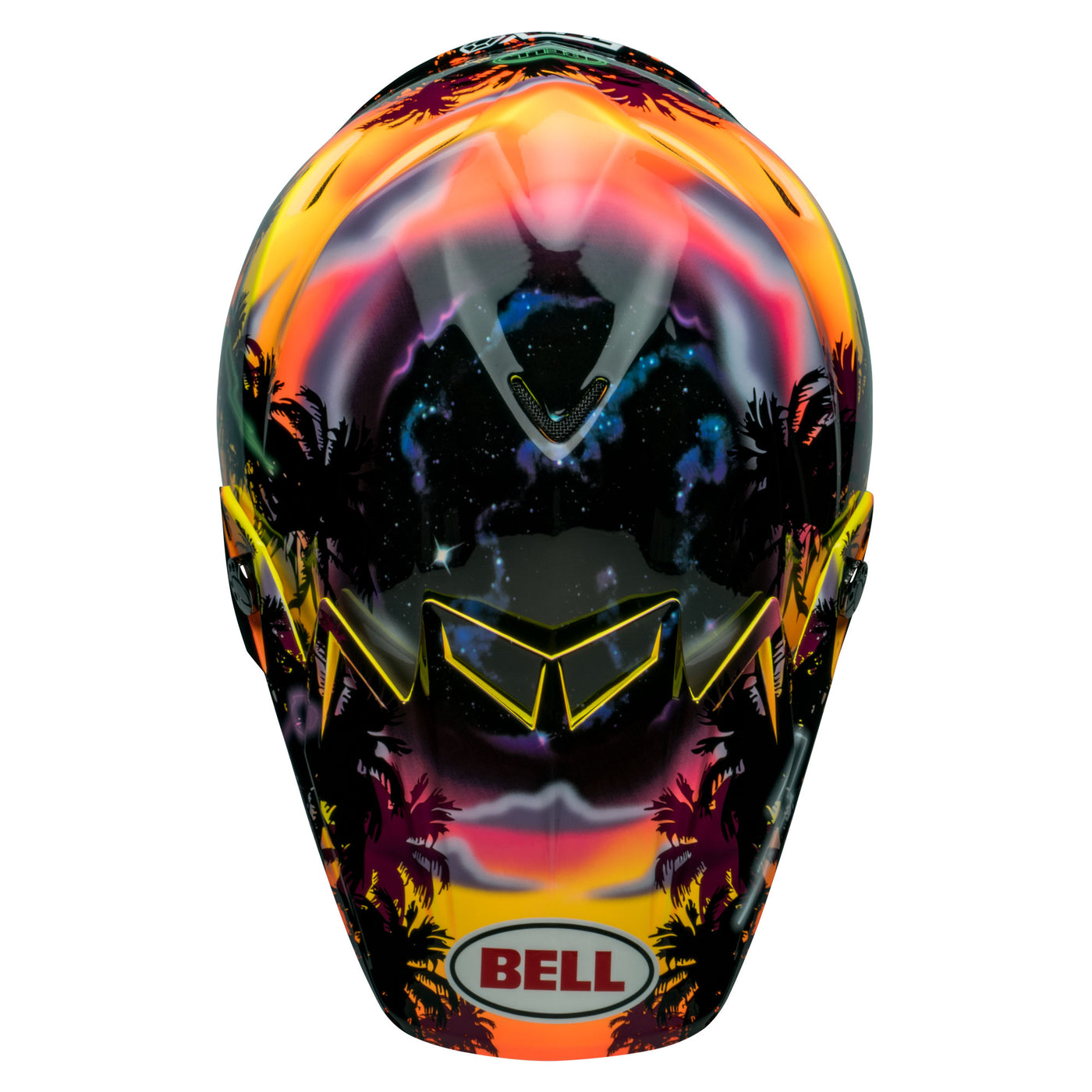 bell moto 9s flex dirt motorcycle helmet tagger tropical fever gloss yellow orange top