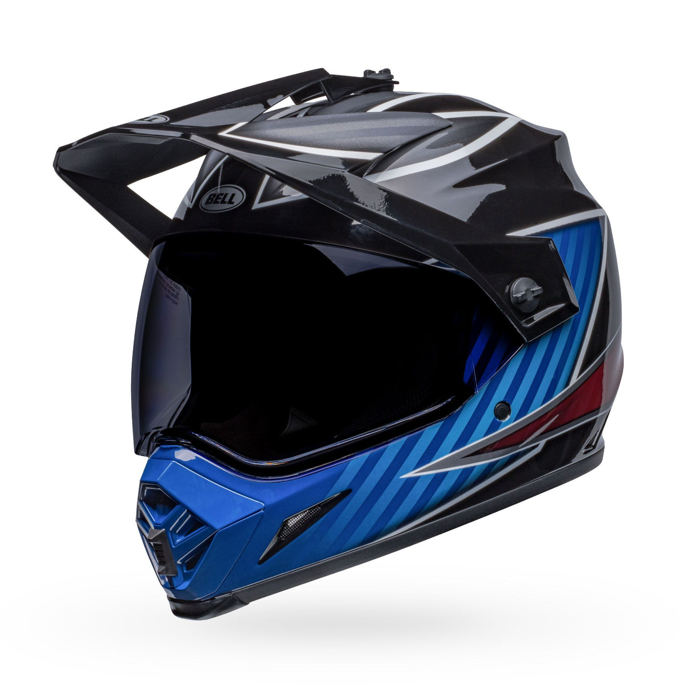 bell mx 9 adventure mips dirt motorcycle helmet dalton gloss black blue front left