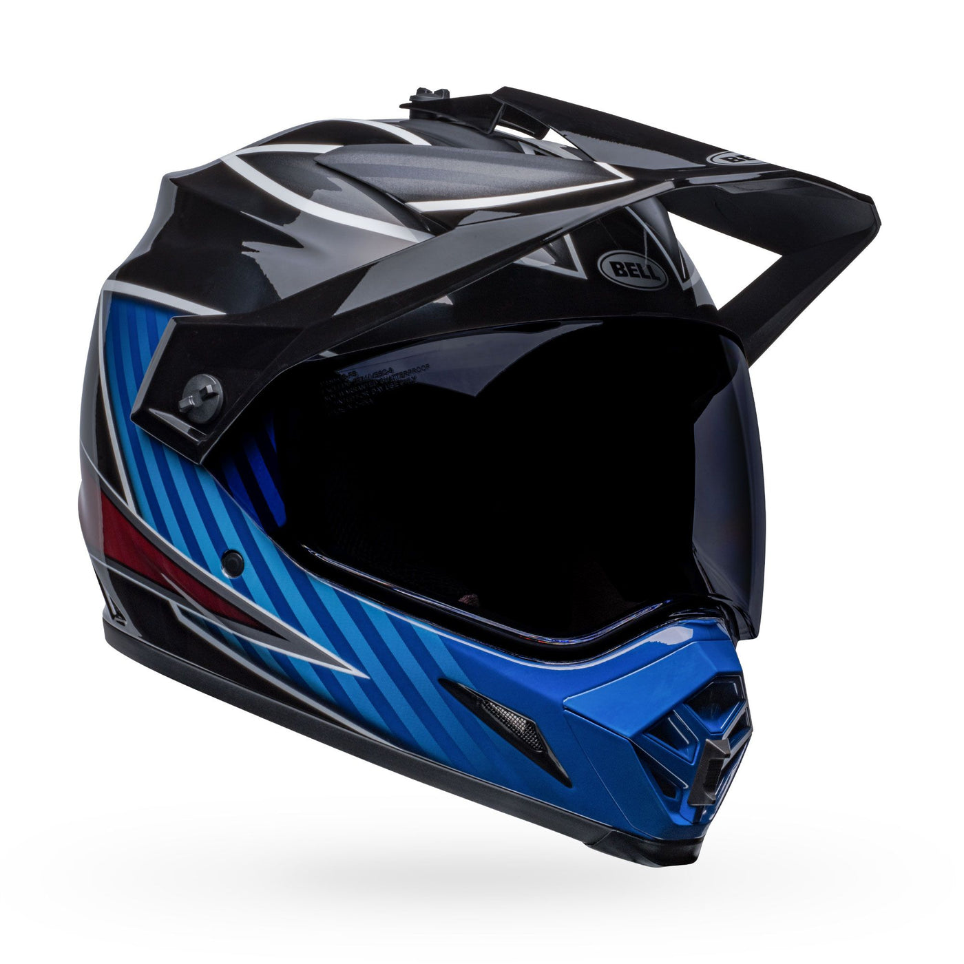 bell mx 9 adventure mips dirt motorcycle helmet dalton gloss black blue front right