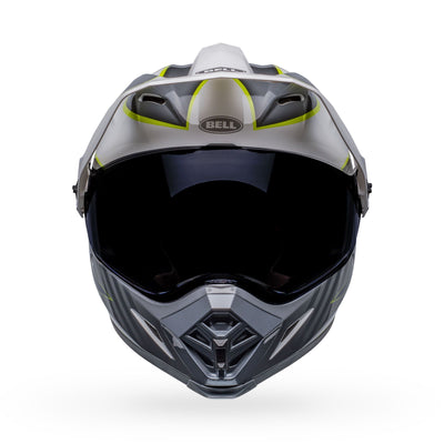 bell mx 9 adventure mips dirt motorcycle helmet dalton gloss white hi viz yellow front