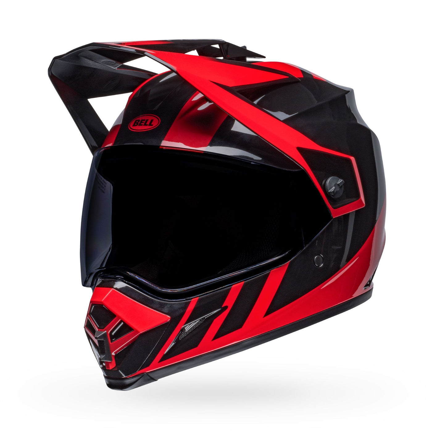 bell mx 9 adventure mips dirt motorcycle helmet dash gloss black red front left