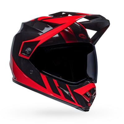 bell mx 9 adventure mips dirt motorcycle helmet dash gloss black red front right