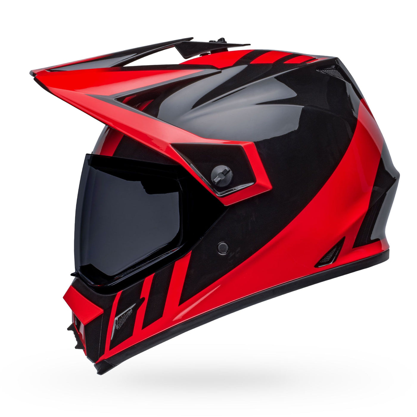 bell mx 9 adventure mips dirt motorcycle helmet dash gloss black red left