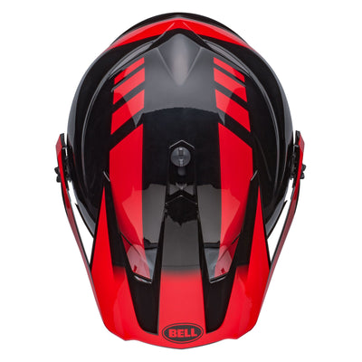 bell mx 9 adventure mips dirt motorcycle helmet dash gloss black red top