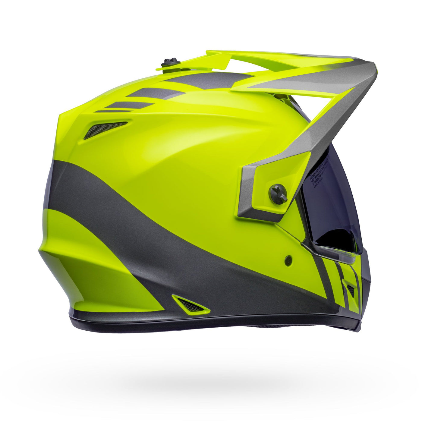 bell mx 9 adventure mips dirt motorcycle helmet dash gloss hi viz yellow gray back right