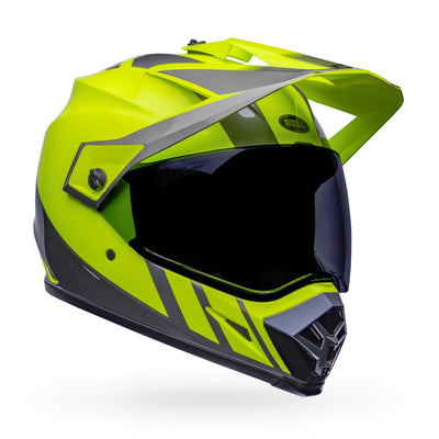 bell mx 9 adventure mips dirt motorcycle helmet dash gloss hi viz yellow gray front right