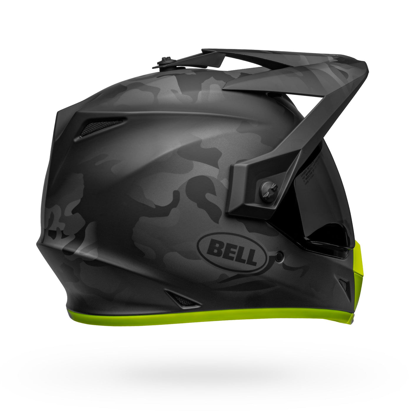 bell mx 9 adventure mips dirt motorcycle helmet stealth matte black camo hi viz back right
