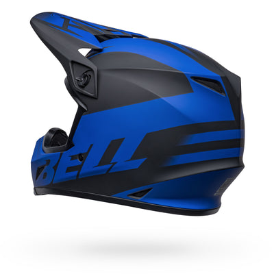 bell mx 9 mips dirt motorcycle helmet disrupt matte black blue back left