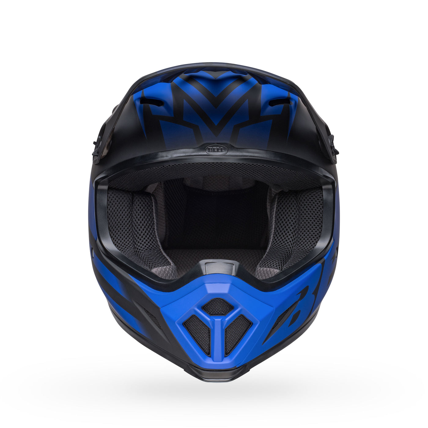 bell mx 9 mips dirt motorcycle helmet disrupt matte black blue front