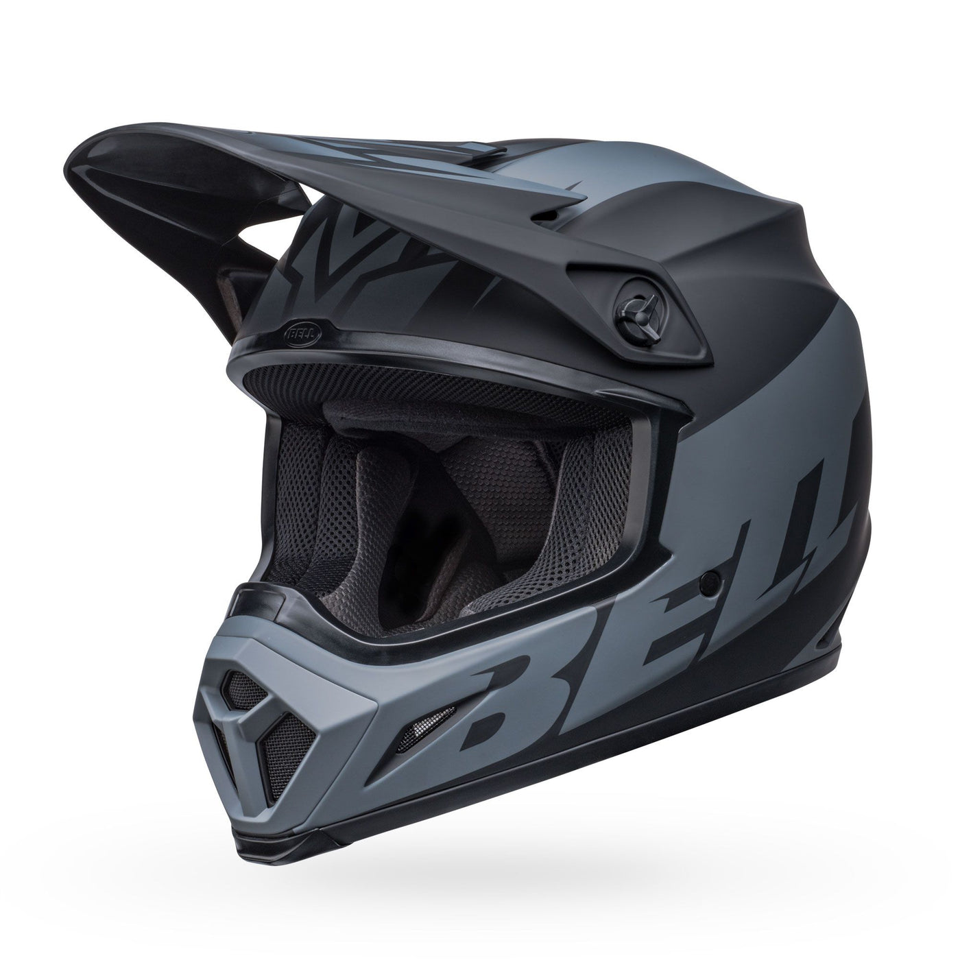 bell mx 9 mips dirt motorcycle helmet disrupt matte black charcoal front left