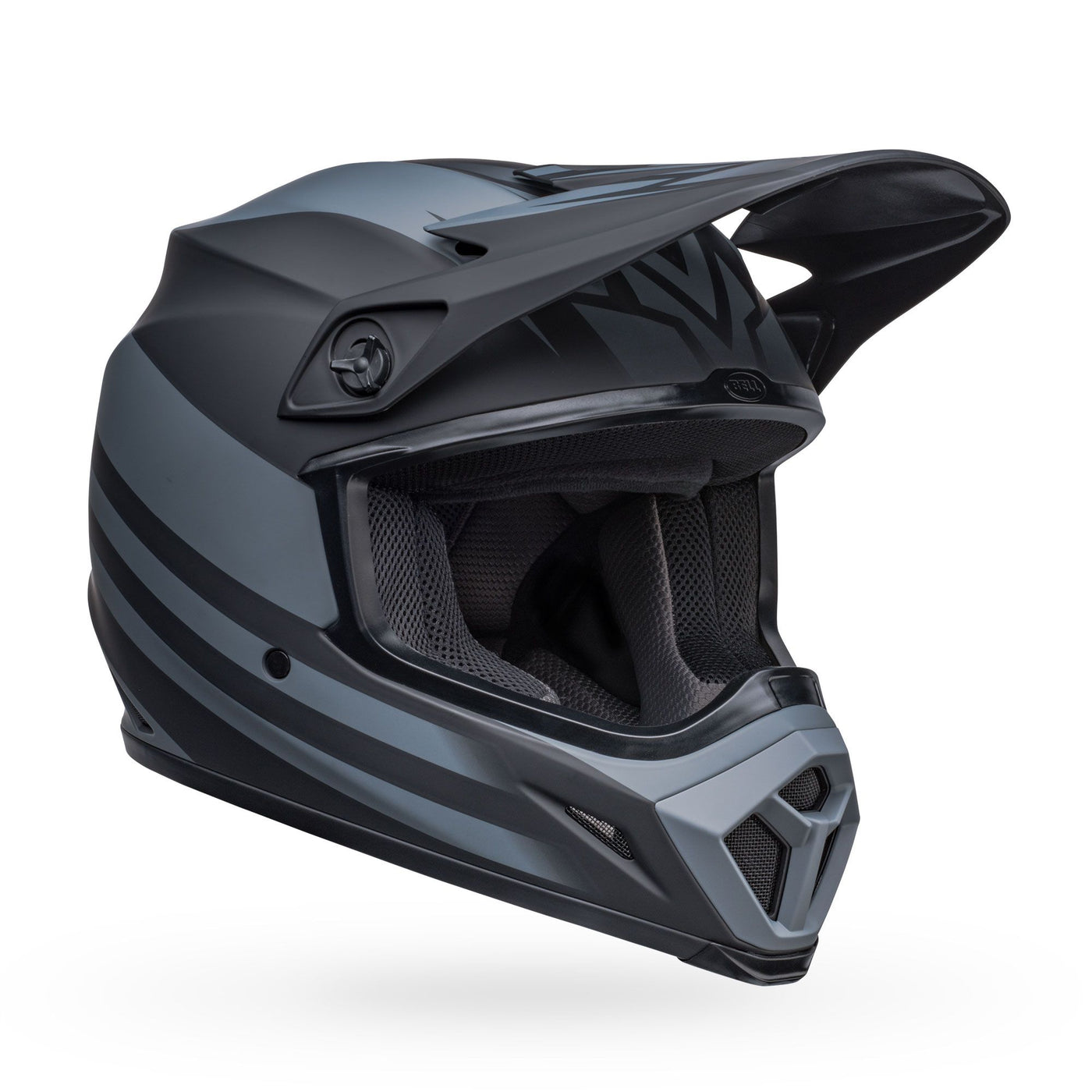 bell mx 9 mips dirt motorcycle helmet disrupt matte black charcoal front right