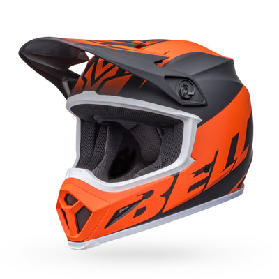 bell mx 9 mips dirt motorcycle helmet disrupt matte black orange front left