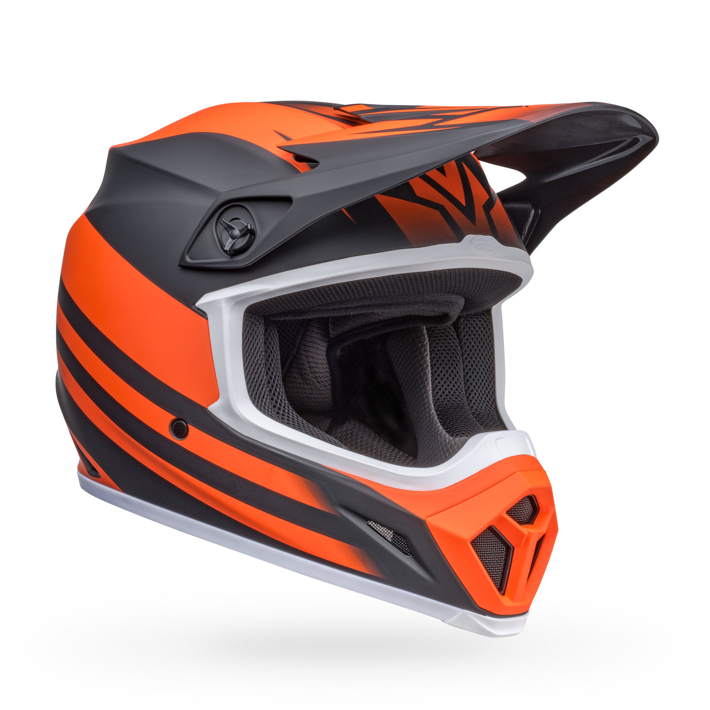 bell mx 9 mips dirt motorcycle helmet disrupt matte black orange front right
