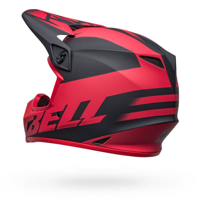 bell mx 9 mips dirt motorcycle helmet disrupt matte black red back left