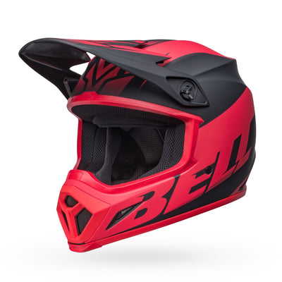 bell mx 9 mips dirt motorcycle helmet disrupt matte black red front left