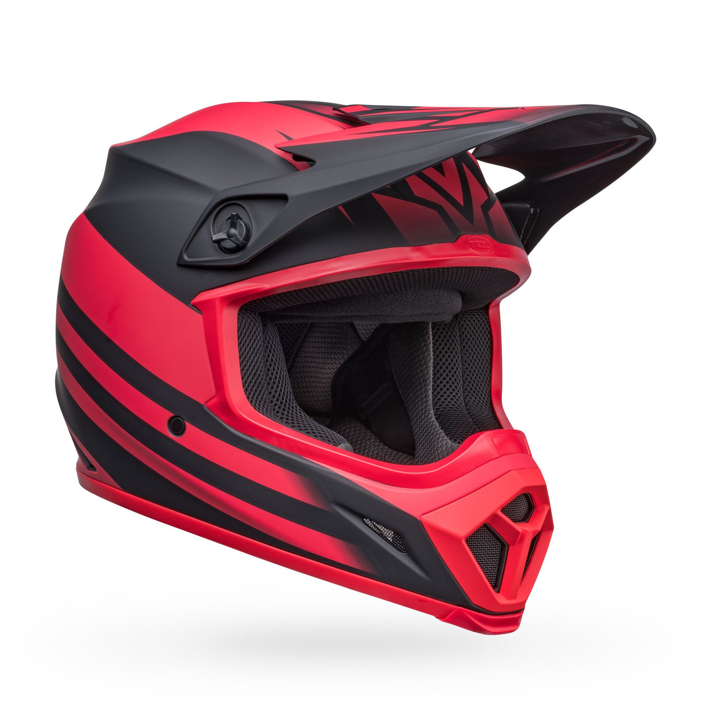 bell mx 9 mips dirt motorcycle helmet disrupt matte black red front right