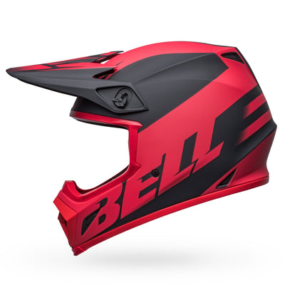 bell mx 9 mips dirt motorcycle helmet disrupt matte black red left
