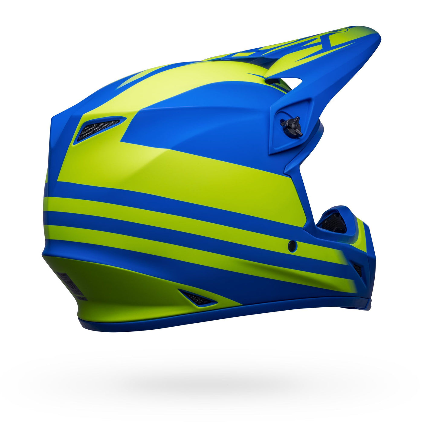 bell mx 9 mips dirt motorcycle helmet disrupt matte classic blue hi viz yellow back right