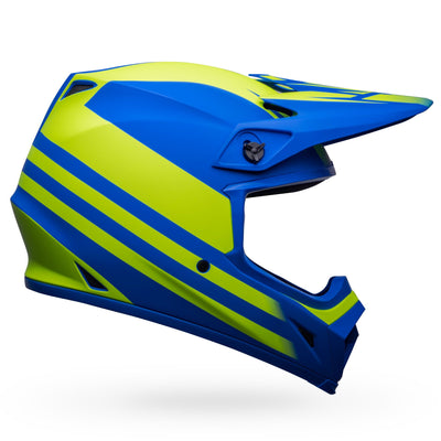 bell mx 9 mips dirt motorcycle helmet disrupt matte classic blue hi viz yellow right