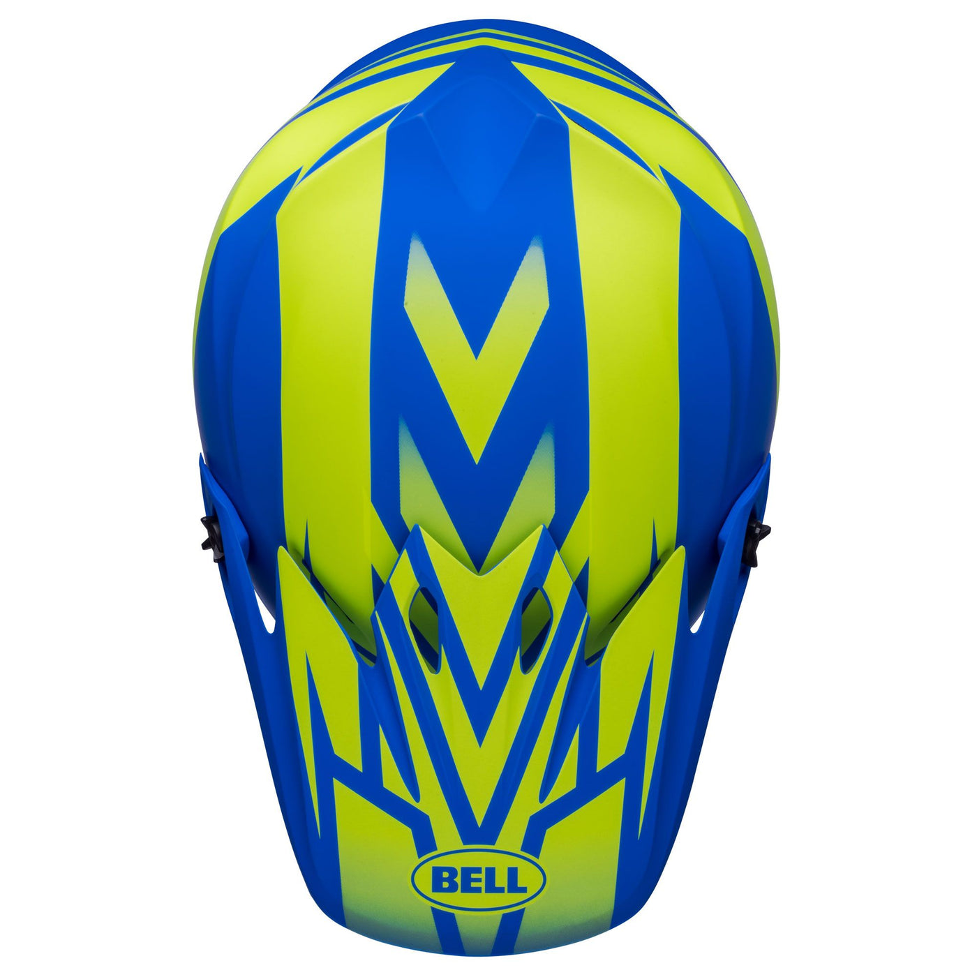 bell mx 9 mips dirt motorcycle helmet disrupt matte classic blue hi viz yellow top