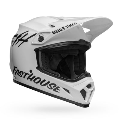 bell mx 9 mips dirt motorcycle helmet fasthouse gloss white black front right