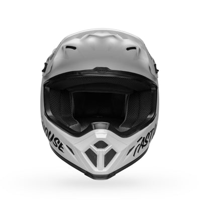 bell mx 9 mips dirt motorcycle helmet fasthouse gloss white black front